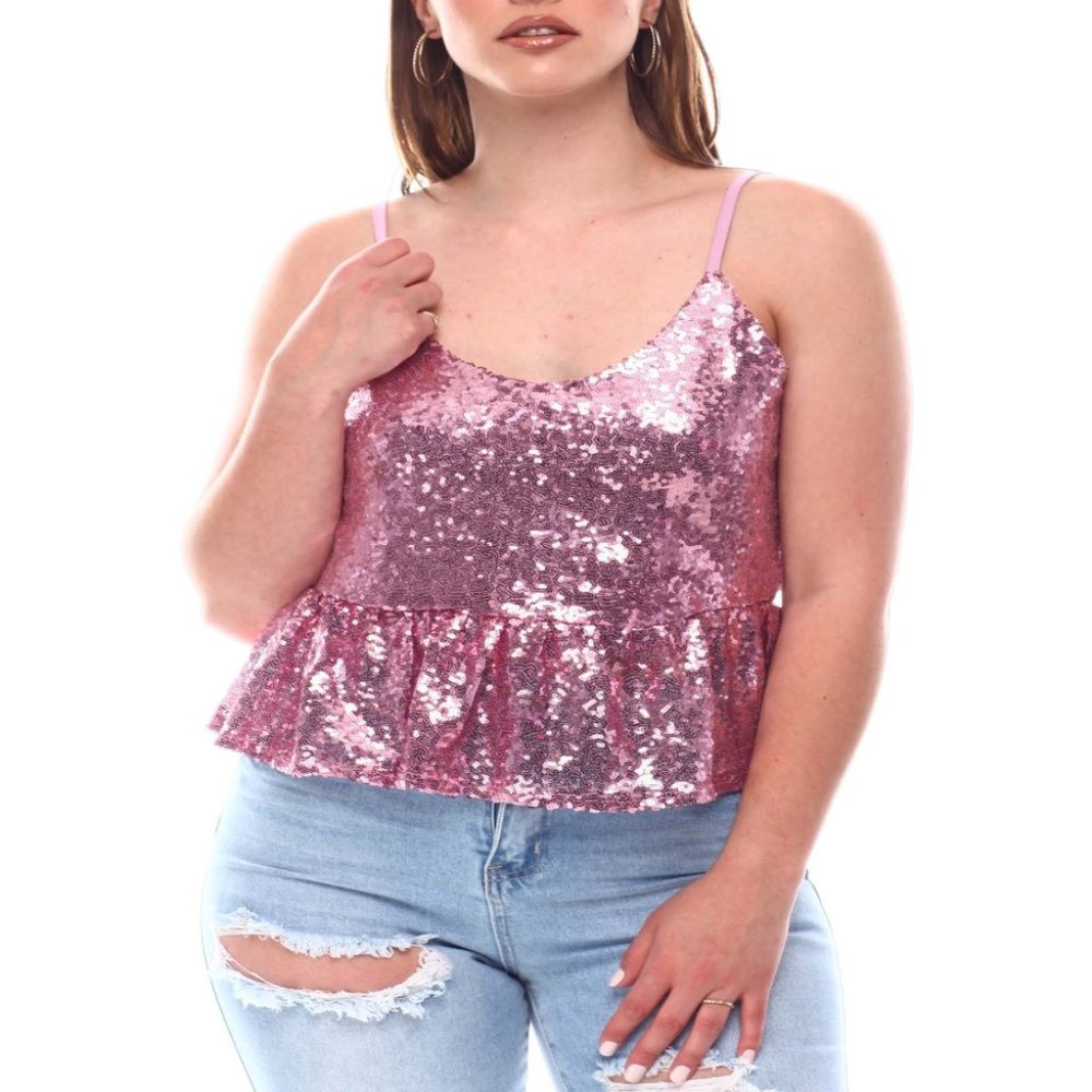 Sequins Mesh Top, [Brand New]